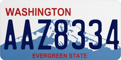 WA license plate AAZ8334