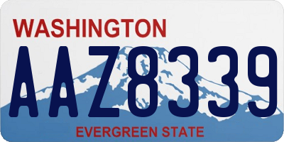 WA license plate AAZ8339