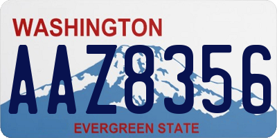 WA license plate AAZ8356