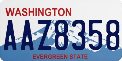 WA license plate AAZ8358