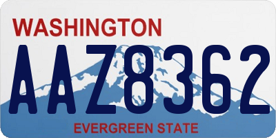 WA license plate AAZ8362