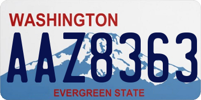 WA license plate AAZ8363