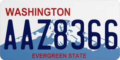 WA license plate AAZ8366