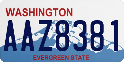 WA license plate AAZ8381