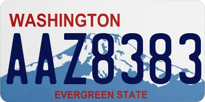WA license plate AAZ8383