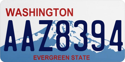 WA license plate AAZ8394