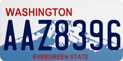 WA license plate AAZ8396
