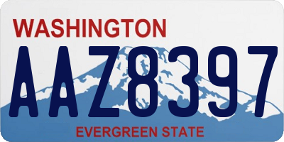 WA license plate AAZ8397