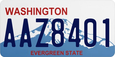 WA license plate AAZ8401