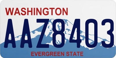 WA license plate AAZ8403