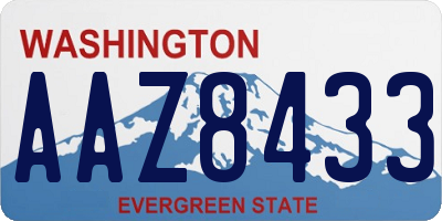 WA license plate AAZ8433