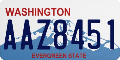 WA license plate AAZ8451