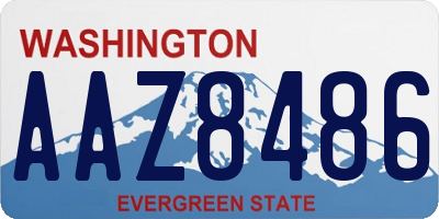 WA license plate AAZ8486
