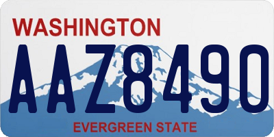 WA license plate AAZ8490