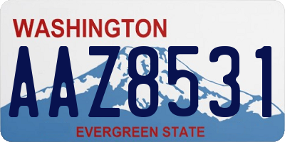 WA license plate AAZ8531