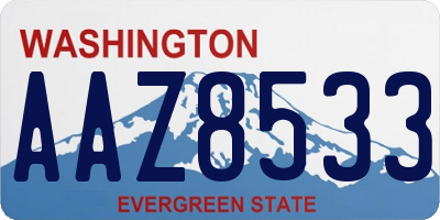 WA license plate AAZ8533