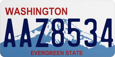 WA license plate AAZ8534