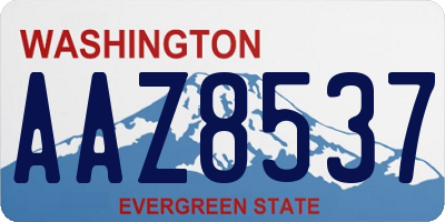 WA license plate AAZ8537