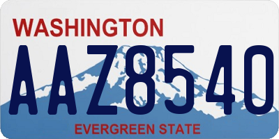 WA license plate AAZ8540