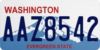 WA license plate AAZ8542