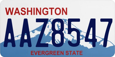 WA license plate AAZ8547