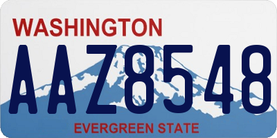 WA license plate AAZ8548