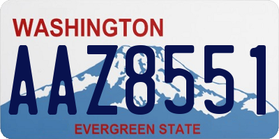 WA license plate AAZ8551