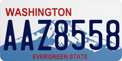 WA license plate AAZ8558