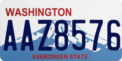 WA license plate AAZ8576