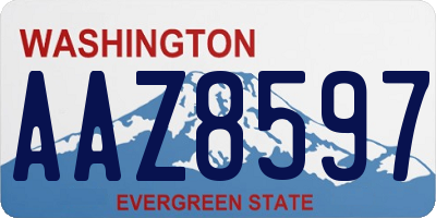 WA license plate AAZ8597
