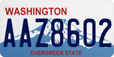WA license plate AAZ8602