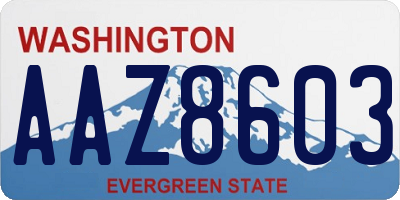 WA license plate AAZ8603