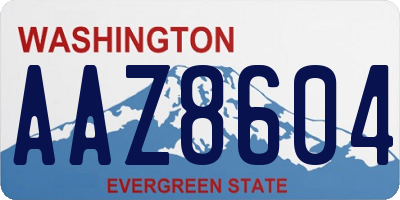 WA license plate AAZ8604