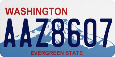 WA license plate AAZ8607