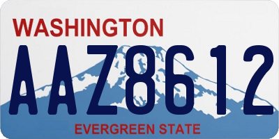 WA license plate AAZ8612