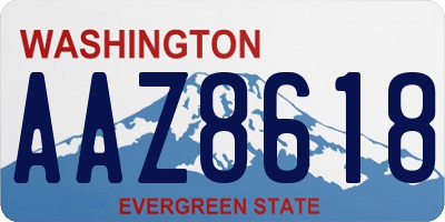 WA license plate AAZ8618