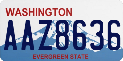 WA license plate AAZ8636