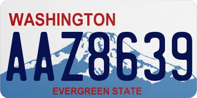 WA license plate AAZ8639