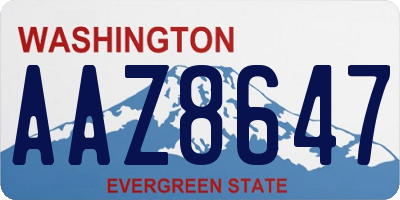 WA license plate AAZ8647