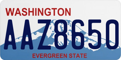 WA license plate AAZ8650