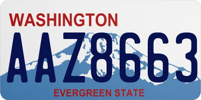 WA license plate AAZ8663