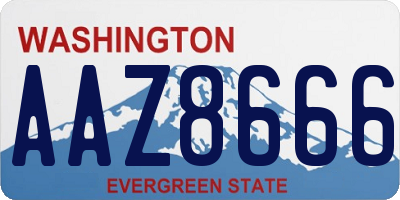 WA license plate AAZ8666