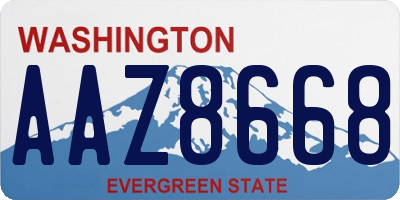 WA license plate AAZ8668