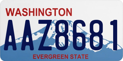 WA license plate AAZ8681