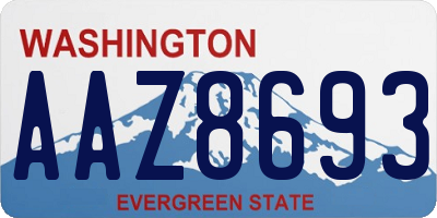 WA license plate AAZ8693