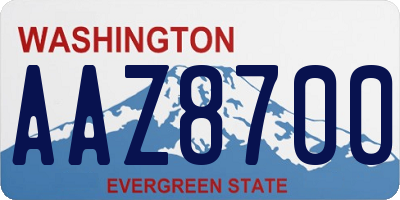 WA license plate AAZ8700