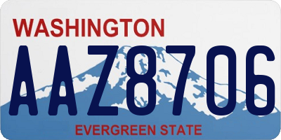 WA license plate AAZ8706