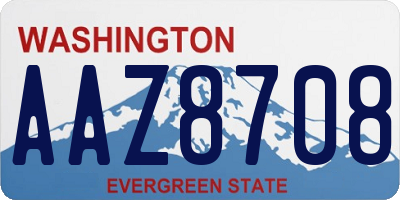 WA license plate AAZ8708