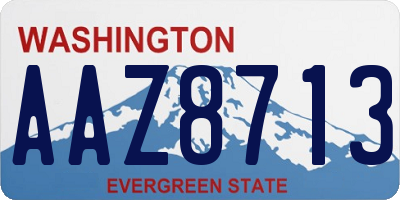 WA license plate AAZ8713