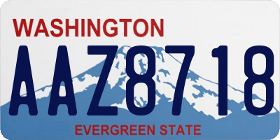 WA license plate AAZ8718